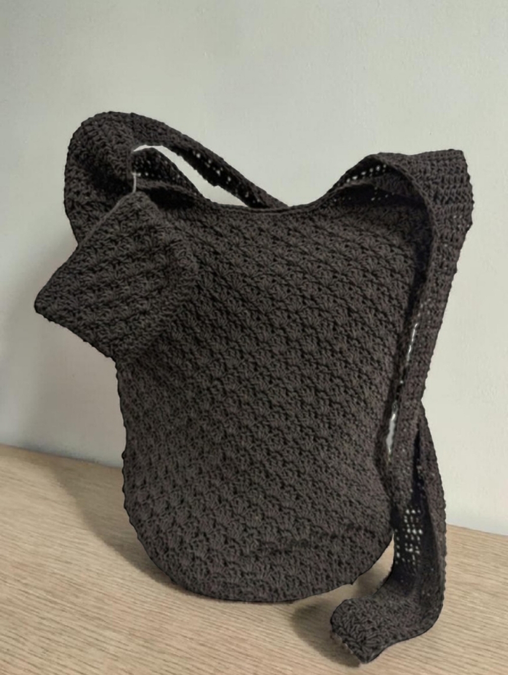Frankie & Johnnie Vintage Black Crochet Hobo Shoulder Bag & Coin Purse